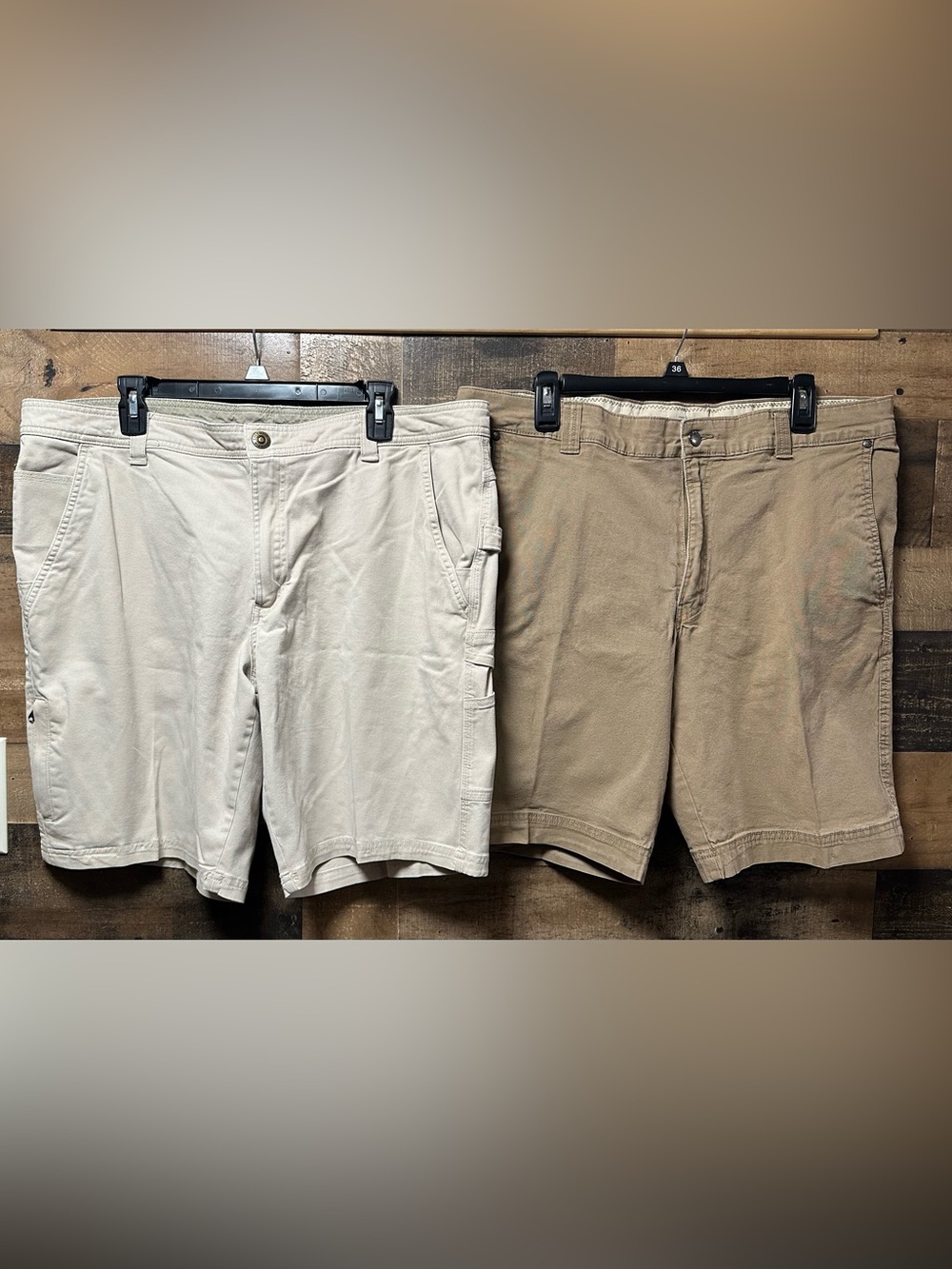 Columbia Men’s Khaki & Brown Carpenter Shorts Lot Size 36 Outdoor Casual